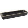 Deco 79 Mango Wood Handmade Nesting Tray with Hand Woven Seagrass Accents, 24" x 7" x 4", Black view 2