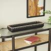 Deco 79 Mango Wood Handmade Nesting Tray with Hand Woven Seagrass Accents, 24" x 7" x 4", Black view 3
