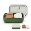 AIDIMMING Silicone Enhanced Leak Proof Travel Soap Case, Vented Shampoo Bar Holder, Large Bar Soap Box with Lid Portable Soap Dish with Draining Layer (Offwhite& Green) view 1