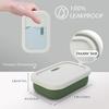 AIDIMMING Silicone Enhanced Leak Proof Travel Soap Case, Vented Shampoo Bar Holder, Large Bar Soap Box with Lid Portable Soap Dish with Draining Layer (Offwhite& Green) view 2