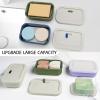 AIDIMMING Silicone Enhanced Leak Proof Travel Soap Case, Vented Shampoo Bar Holder, Large Bar Soap Box with Lid Portable Soap Dish with Draining Layer (Offwhite& Green) view 3