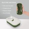AIDIMMING Silicone Enhanced Leak Proof Travel Soap Case, Vented Shampoo Bar Holder, Large Bar Soap Box with Lid Portable Soap Dish with Draining Layer (Offwhite& Green) view 4