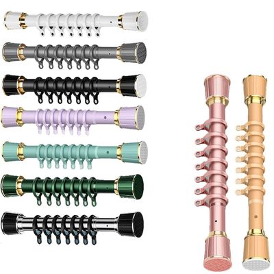 ZGFBKO Tension Spring Curtain Rod, Adjustable 16-197inch Shower Curtain Rod No Drilling Never Rust, Anti-Slip Curtain Rod for Wardrobe Cupboard Kitchen (Color : Purple, Size : 43.3-74.8in)