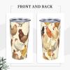 A Brood of Chickens print 20 oz Stainless Steel Tumbler With Lid And Straw Insulated Coffee Cup Portable Travel Mug For Cold And Hot Drinks view 4