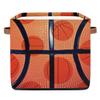 OMFUNS Sport Basketball Storage Basket 13x13 Ball Theme Collapsible Cube Storage Bin with Handle Fabric Storage Box Organizing for Closet Shelf Home Office Dorm Nursery Toy Basket view 1