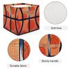 OMFUNS Sport Basketball Storage Basket 13x13 Ball Theme Collapsible Cube Storage Bin with Handle Fabric Storage Box Organizing for Closet Shelf Home Office Dorm Nursery Toy Basket view 3