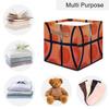 OMFUNS Sport Basketball Storage Basket 13x13 Ball Theme Collapsible Cube Storage Bin with Handle Fabric Storage Box Organizing for Closet Shelf Home Office Dorm Nursery Toy Basket view 4