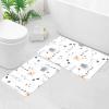 Gibelle Floral Bath Mat Rug Set 2 Piece, Cute Flower Super Absorbent Quick Dry Bathroom Rug Set, Non Slip Rubber Backed Bathroom Floor Mat for Tub Shower Sink (17"x24"+20"x32", Blue) view 1