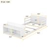 Aiuyesuo Classic Twin Size Floor Bed, Solid Wood Bed Frame with A Large Storage Footboard and Guardrail, No Box Spring Needed (White-R85AS) view 2