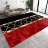 BISINA Large Abstract Art Area Rug, Minimalist Modern Red Gold and Black Kids Room Runner Rug, Living Room Decorative Outdoor Rug for Kids Girls Boys Bedroom, Non-Slip Washable Decorative Rug(2x6ft view 1
