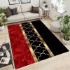 BISINA Large Abstract Art Area Rug, Minimalist Modern Red Gold and Black Kids Room Runner Rug, Living Room Decorative Outdoor Rug for Kids Girls Boys Bedroom, Non-Slip Washable Decorative Rug(2x6ft view 3