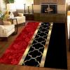 BISINA Large Abstract Art Area Rug, Minimalist Modern Red Gold and Black Kids Room Runner Rug, Living Room Decorative Outdoor Rug for Kids Girls Boys Bedroom, Non-Slip Washable Decorative Rug(2x6ft view 4