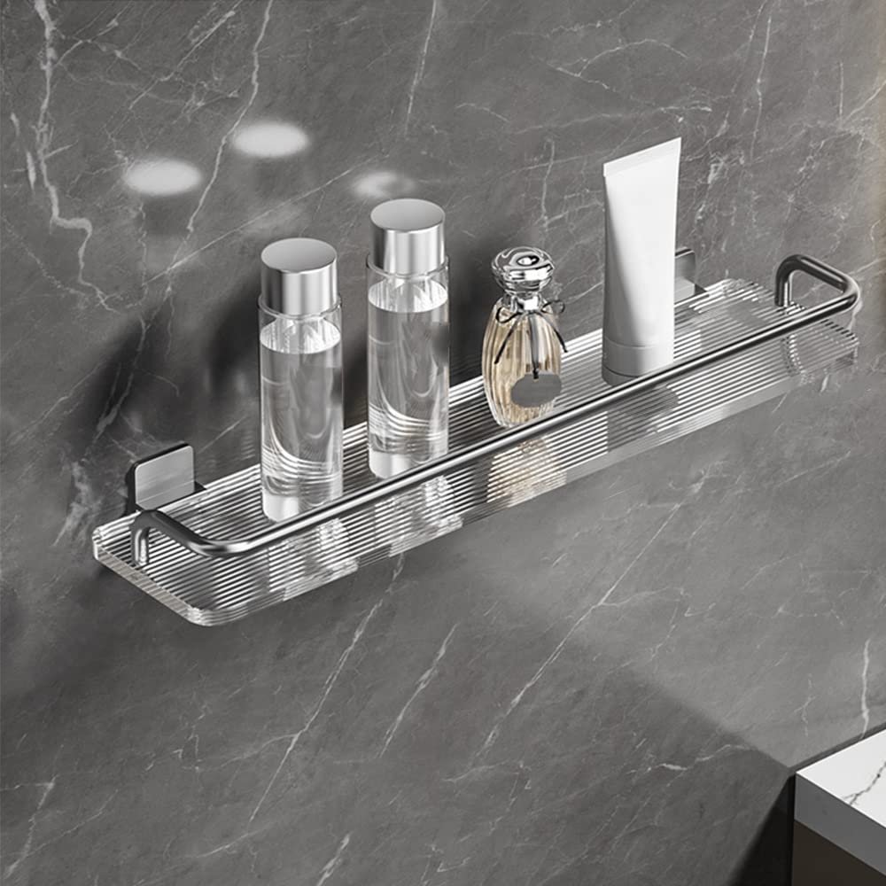 BAHELS Wall-Mounted Shower Caddy, Floating Shelves, Bathroom Shelf with Towel Bar, Wall Shelves for Bathroom (Size : Single Layer 30cm)