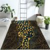 Gold Fish Area Rug, Gold Wavy Lines Carpets for Kids Non-Slip Easy to Clean Nautical Blue Black Floor Mat for Living Dining Room Bedroom Bathroom Kitchen Modern Home Decorate6x8ft view 1