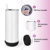 AGH 25 Pack Music Speaker Straw Cup, 20 Oz Skinny Stainless Steel Double Wall Tumbler Blanks, Speaker Tumbler Cup with Detachable LED Light, Suitable for DIY Gifts (Black) view 3