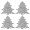Abaodam 4pcs Christmas Tableware Holders Knifes Forks Bag Christmas Cutlery Bag Christmas Tree Shape Pouch for Xmas Party Dinner Table Decoration Supplies, Grey view 1