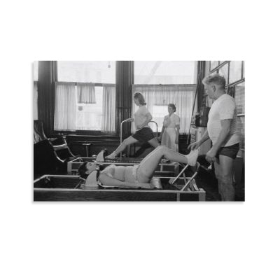 AAHARYA Joseph Pilates Body Shaping Exercise Poster Black & White Photo Photography Canvas Print (2) Canvas Painting Wall Art Poster for Bedroom Living Room Decor 12x18inch(30x45cm) Unframe-style