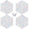 4 Hexagonal Dot Matrix Window Clings - Anti-Collision Window Decals to Save Birds from Window Collisions,Non Adhesive Prismatic Window Clings, Rainbow Stickers view 1