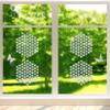 4 Hexagonal Dot Matrix Window Clings - Anti-Collision Window Decals to Save Birds from Window Collisions,Non Adhesive Prismatic Window Clings, Rainbow Stickers view 4