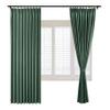 Frelement Pinch Pleated Drapery Panel with Tiebacks 100% Blackout Drapes Solid Color Linen Curtains Drapes Thermal Insulated Drapery for Living Room Bedroom, 84" W x 84" L, 1 Panel, Peacock view 1