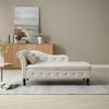 YSJZYBF Chaise Lounge Upholstered Velvet Indoor Sofa Recliner Modern Multifunctional Sleeper Storage Chaise Lounge Chair with 1 Pillow and Nailhead Trimmed for Living Room Bedroom Office Beige view 2