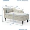YSJZYBF Chaise Lounge Upholstered Velvet Indoor Sofa Recliner Modern Multifunctional Sleeper Storage Chaise Lounge Chair with 1 Pillow and Nailhead Trimmed for Living Room Bedroom Office Beige view 3