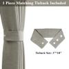 Frelement Pinch Pleated Drapery Panel with Tiebacks 100% Blackout Drapes Solid Color Linen Curtains Drapes Thermal Insulated Drapery for Living Room Bedroom, 84" W x 84" L, 1 Panel, Island Fossil view 3