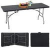 FDW Folding Half Portable Foldable Table for Parties Backyard Events (White, 6 FT 70 * 29) (Black, 6 FT) view 1