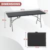 FDW Folding Half Portable Foldable Table for Parties Backyard Events (White, 6 FT 70 * 29) (Black, 6 FT) view 3