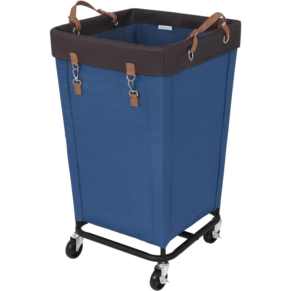 StorageWorks 160L Laundry Basket with Wheels, Large Rolling Hampers for Clothing Organizer, Dirty Clothes Basket for Hotel, Home, Closet, Dorm, Blue