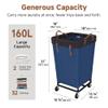 StorageWorks 160L Laundry Basket with Wheels, Large Rolling Hampers for Clothing Organizer, Dirty Clothes Basket for Hotel, Home, Closet, Dorm, Blue view 3