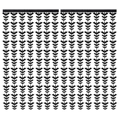 2 Pack Foil Fringe Curtain Backdrop Gothic Bat Tinsel Streamers Party Decorations 3.28ft x 6.6ft Halloween Fringe Backdrop Metallic Tinsel Fringe Curtains for Halloween Party Supplies, Black