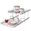 OCG 2 Tier Pull Out Cabinet Organizer (18.5" W x 21" D), Pull Out Drawers for Kitchen Cabinets, Pull Out Shelves for Base Cabinet Organization in Kitchen Bathroom Pantry, Chrome Finish view 1