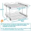 OCG 2 Tier Pull Out Cabinet Organizer (18.5" W x 21" D), Pull Out Drawers for Kitchen Cabinets, Pull Out Shelves for Base Cabinet Organization in Kitchen Bathroom Pantry, Chrome Finish view 2
