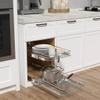 OCG 2 Tier Pull Out Cabinet Organizer (18.5" W x 21" D), Pull Out Drawers for Kitchen Cabinets, Pull Out Shelves for Base Cabinet Organization in Kitchen Bathroom Pantry, Chrome Finish view 4