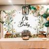 Avezano Wildflower Baby Shower Backdrop Wildflower Baby Shower Decorations Greenery Floral New Born Background Spring Oh Baby Birthday Party Banner 70.8 x 43.3 Inch view 2