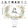 Avezano Wildflower Baby Shower Backdrop Wildflower Baby Shower Decorations Greenery Floral New Born Background Spring Oh Baby Birthday Party Banner 70.8 x 43.3 Inch view 3