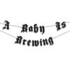 Gothic A Baby Is Brewing Banner - Beer Baby Shower Theme Decoration,Old English Baby Announcement Banner, Pregnancy Announcement,Gender Neutral Baby Shower Ideas (brewing baby gothic) view 1