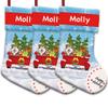 MALIHONG Personalized 3 Pack Merry Christmas Husky Dog Christmas Stocking Christmas Tree Red Truck Snowflake Holiday Decor Xmas Stocking Custom Name Festive Christmas Dcor 14.4" view 1