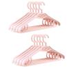 MAXHID Pack of 10 Wide Non-Marking Plastic Hangers -360 Swivel Hook - Multifunctional Clothes Hanger for Coats, Suits, Pants and Jackets,Pink view 1