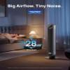 DREO Bladeless Tower Fan - 25ft/s, 4 Speeds, 4 Modes, 90 Oscillation, 8H Timer, Ultra Quiet for Bedroom, Indoors, Silver (Tower Fan 307) view 3