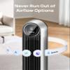 DREO Bladeless Tower Fan - 25ft/s, 4 Speeds, 4 Modes, 90 Oscillation, 8H Timer, Ultra Quiet for Bedroom, Indoors, Silver (Tower Fan 307) view 4