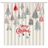TENVSIN Merry Christmas Shower Curtain Christmas Tree Abstract Xmas Pine Tree Winter Holiday Fabric Bathroom Decor Set with Hooks(74.8" Wx70 H) view 2