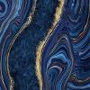Nordic Navy Blue Gold Marble Area Rugs, Marbling Art Easy Clean Rug, Soft Non-Skid Carpet Throw Rug for Kids Teen Girls Boys Bedroom Living Room Bathroom Classroom Office 5ftx8ft view 3