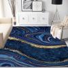Nordic Navy Blue Gold Marble Area Rugs, Marbling Art Easy Clean Rug, Soft Non-Skid Carpet Throw Rug for Kids Teen Girls Boys Bedroom Living Room Bathroom Classroom Office 5ftx8ft view 4