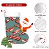 BrUgui Large Christmas Stocking, Personalized and Durable, Perfect for Holiday Decor and Gift-Giving Streaky Bacon Pattern view 3