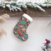 BrUgui Large Christmas Stocking, Personalized and Durable, Perfect for Holiday Decor and Gift-Giving Streaky Bacon Pattern view 4