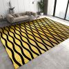 Abstract Black Gold Wavy Line Area Rug, Spiral Wavy Gradient Texture, Soft Washable, Anti-Slip Backing Decorative Home Rug, 3ftx4ft view 1