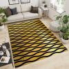 Abstract Black Gold Wavy Line Area Rug, Spiral Wavy Gradient Texture, Soft Washable, Anti-Slip Backing Decorative Home Rug, 3ftx4ft view 4