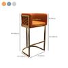 CraftThink Counter Stool, Modern Glam Gold Metal Faux Leather Bar Stool Dining Chair with Low Back and Arms for Indoor Shop bar Home- 2 Piece Set, Blue Short Stool(26" H) view 3